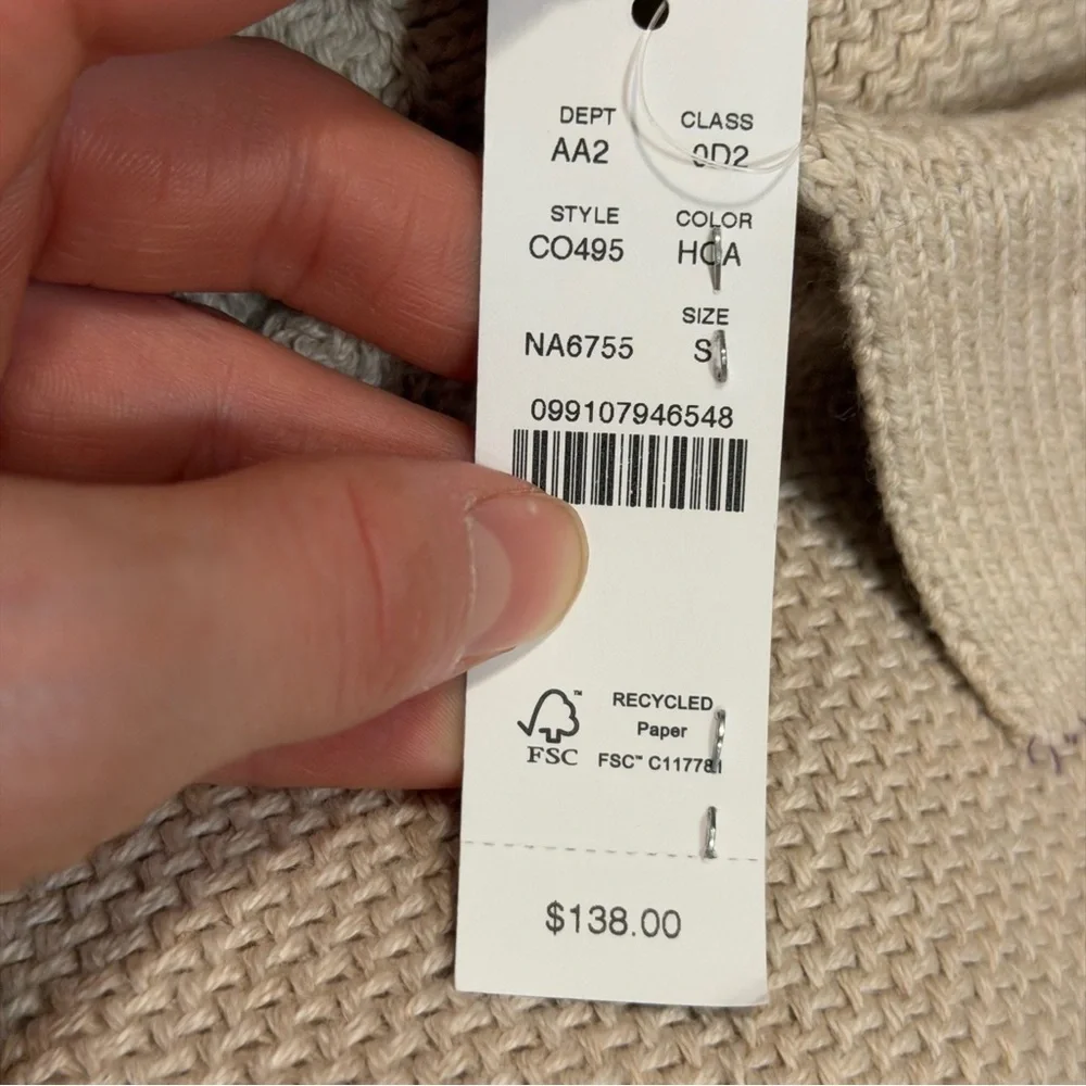 J crew Cotton racking-stitch sweater-polo